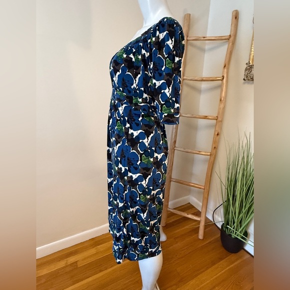 Saks Fifth Avenue Floral Print Midi Short Sleeve Dress Small - Picture 5 of 8